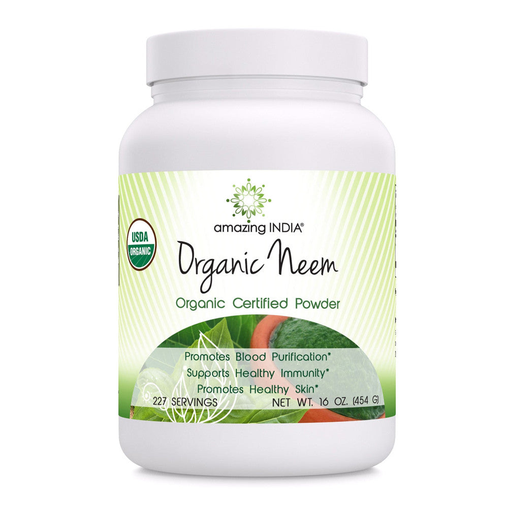 Amazing Nutrition Amazing India USDA Certified Organic Neem Powder, 16 Oz